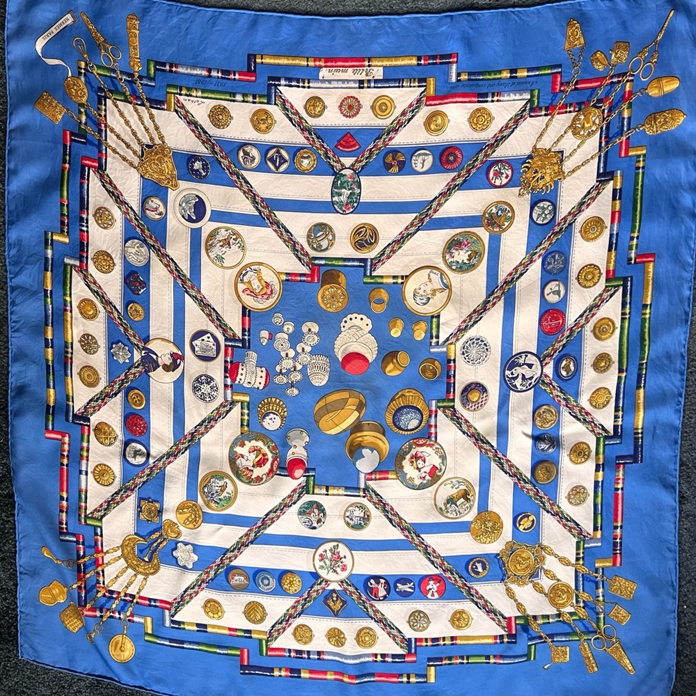 Hermes Scarf. ‘Petit Main’. 100% Silk.Hand Rolled. Made in France.